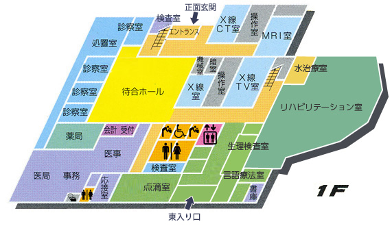 院内フロアマップの画像1F