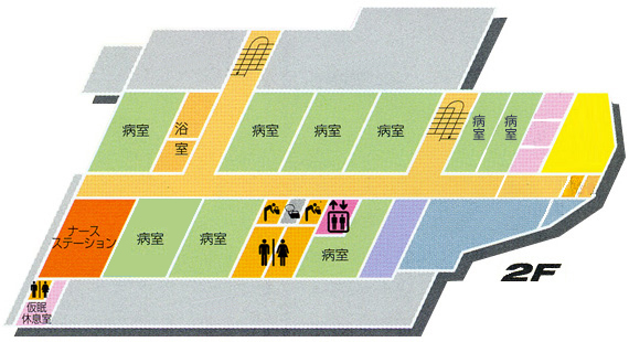 院内フロアマップの画像2F
